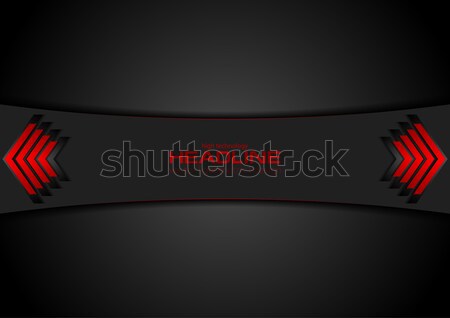 Rood zwarte tech pijlen vector technologie Stockfoto © saicle