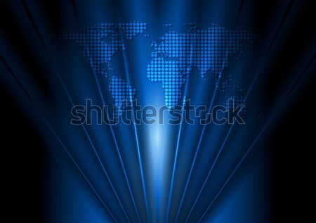 Dark blue vector design with world map Stock photo © saicle