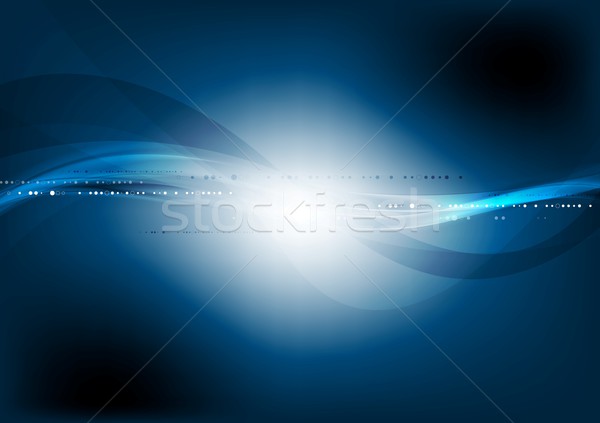 Dark blue wavy technology background Stock photo © saicle