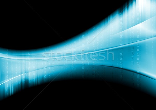 Azul tecnología ondulado binario código vector Foto stock © saicle