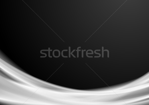 Yumuşak kontrast siyah beyaz dalgalar vektör dizayn Stok fotoğraf © saicle