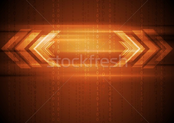 Orange hi-tech background with arrows Stock photo © saicle
