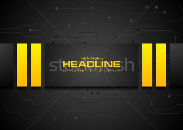 Contrast oranje zwarte tech corporate circuit board Stockfoto © saicle