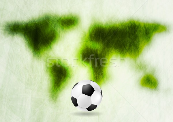 Grunge green map and football Stock photo © saicle