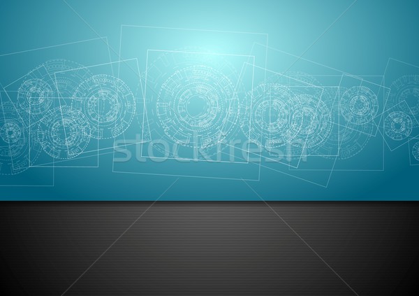 Abstrato azul tecnologia engenharia vetor projeto Foto stock © saicle