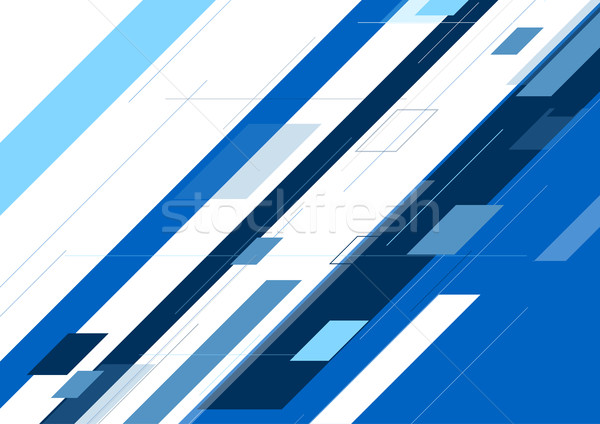 Stock foto: Blau · abstrakten · minimal · geometrischen · Tech · Grafik-Design