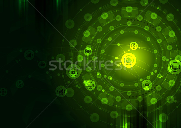 Dark green technology communication design Stock photo © saicle