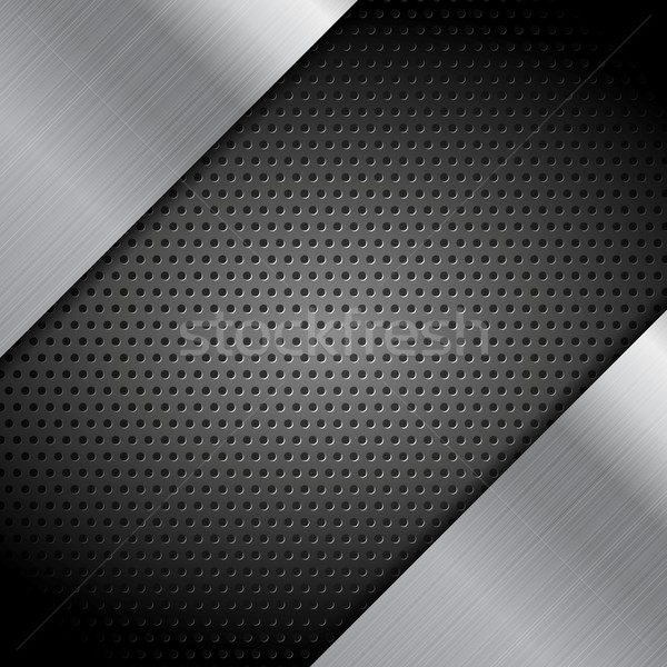 Stock photo: Metal perforated texture technical background