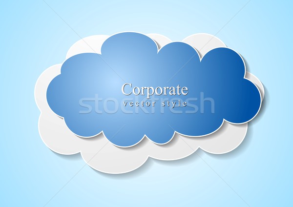 Paper elegant cloud sticker Stock photo © saicle