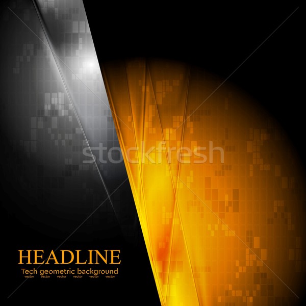 Escuro tecnologia contraste geométrico vetor abstrato Foto stock © saicle