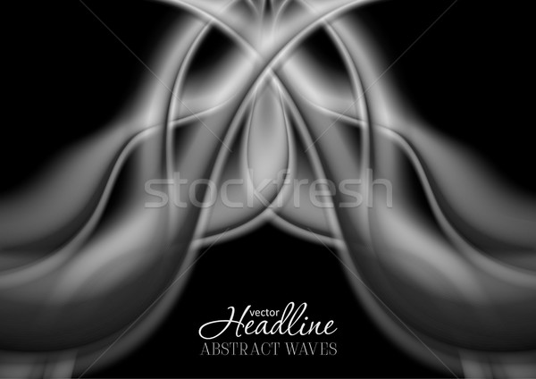 Absztrakt szürke füst hullámos minta vektor Stock fotó © saicle