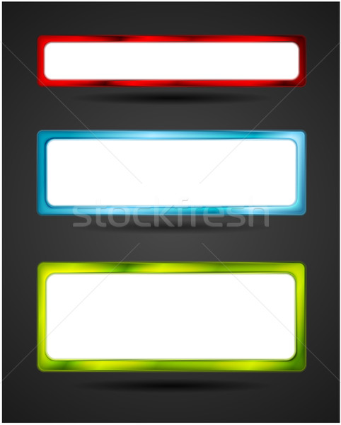 Blank white banners with bright frame Stock photo © saicle