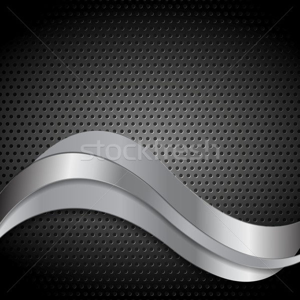 Abstract perforated metal texture with silver waves Stock photo © saicle