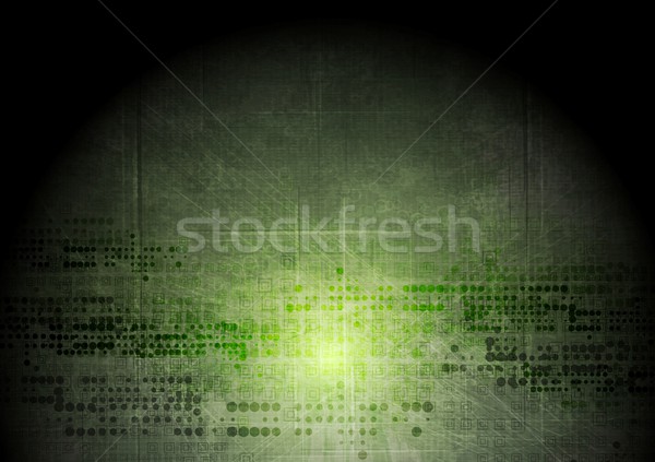 Dark green grunge tech background with geometric elements Stock photo © saicle