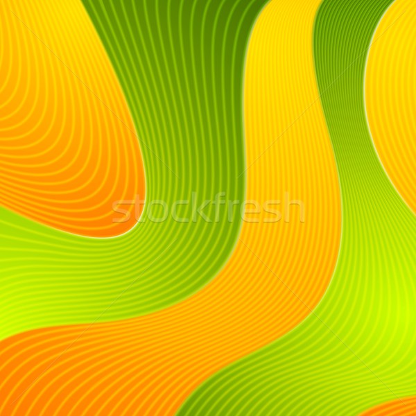 Stockfoto: Oranje · groene · golvend · vector · ontwerp · abstract