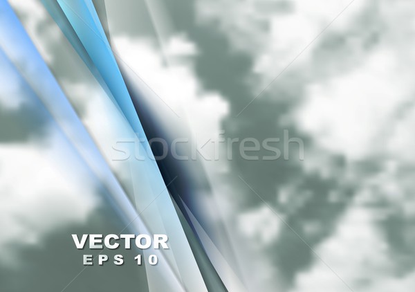 Résumé nuageux ciel vecteur tech art [[stock_photo]] © saicle
