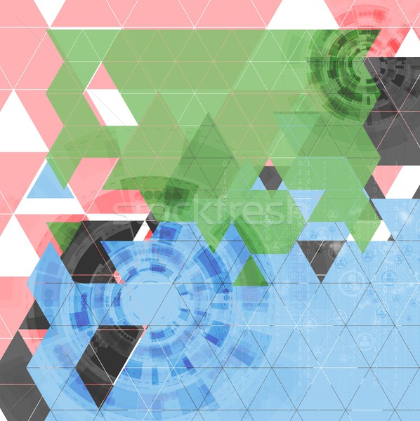 Abstract tech triangles vector background Stock photo © saicle