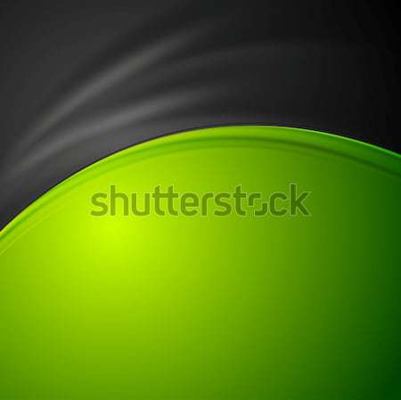 ストックフォト: コントラスト · 緑 · 黒 · 抽象的な · 波状の · ベクトル