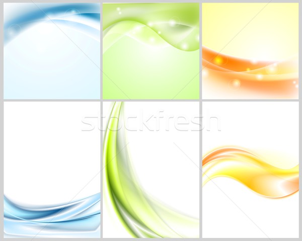 Stock photo: Bright shiny wavy backgrounds