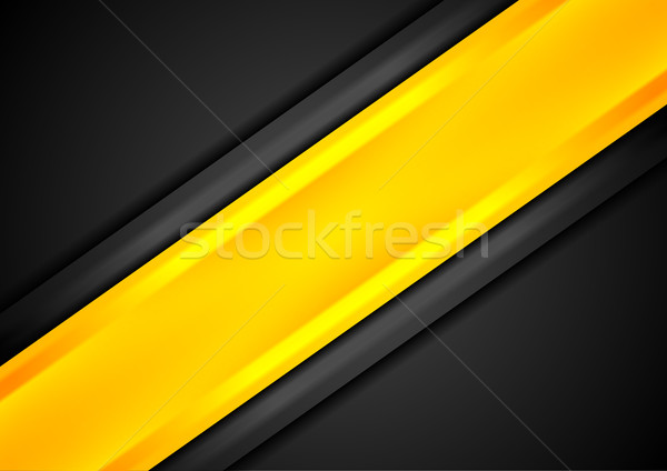 Schwarz orange Gegensatz gestreift Vektor abstrakten Stock foto © saicle