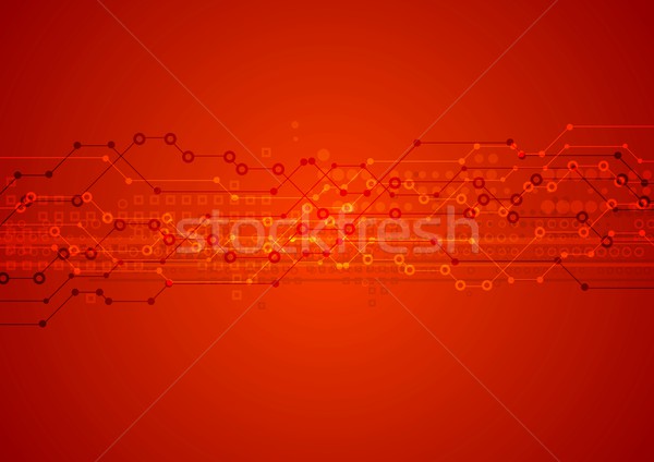 Rosso luminoso vettore tecnica abstract design Foto d'archivio © saicle