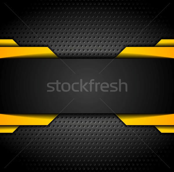Black and orange design on metallic background Stock photo © saicle