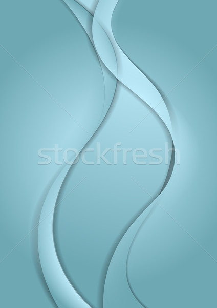 抽象 藍色 青色 向量 波浪狀的 光明 商業照片 © saicle