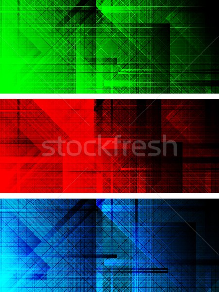Set of dark textural banners (eps 10) Stock photo © saicle