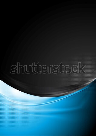 Jasne fale wektora tech niebieski czarny Zdjęcia stock © saicle