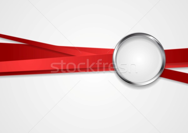 Red stripes with metal circle design Stock photo © saicle