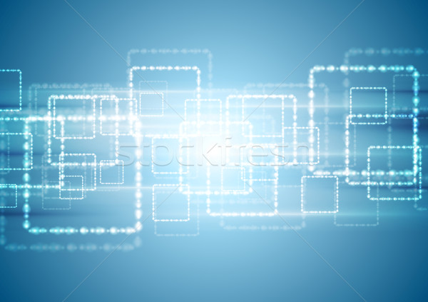 Foto stock: Brilhante · azul · tecnologia · brilhante · vetor