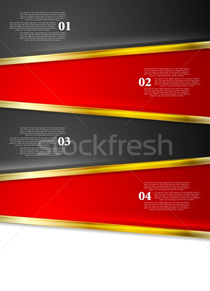 Bright red black infographics design with golden stripes Stock photo © saicle