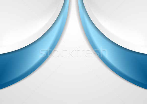 Abstract blue and grey wavy background Stock photo © saicle