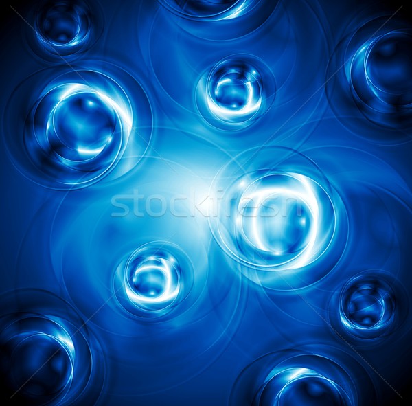 Fényes kék kör formák vektor absztrakció Stock fotó © saicle