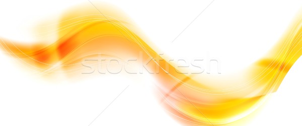 Stock photo: Bright orange smooth blurred abstract vector waves