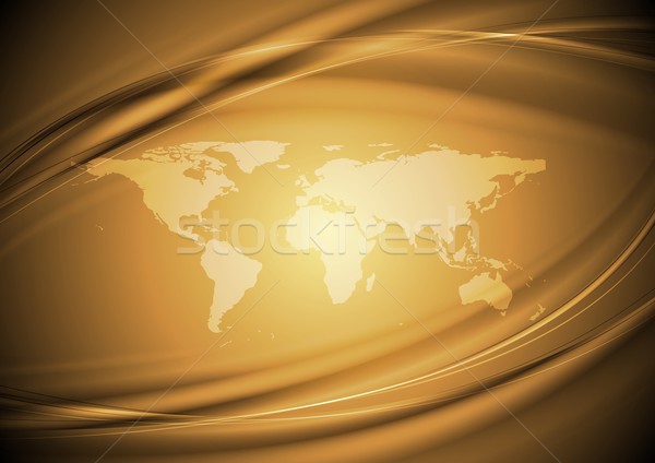 Abstract tehnologie hartă a lumii ondulat eps 10 Imagine de stoc © saicle