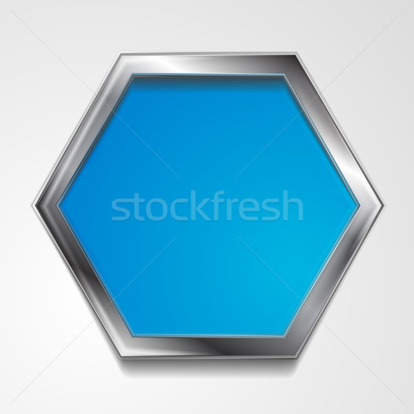Vector hexágono forma plata marco resumen Foto stock © saicle