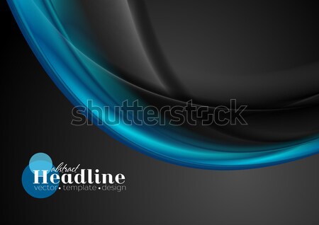 Stock fotó: Sötét · kék · futurisztikus · hullámos · vektor · terv