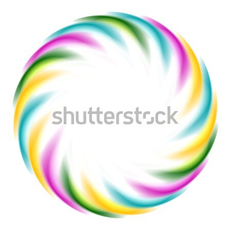 Colorful iridescent round logo on white background Stock photo © saicle