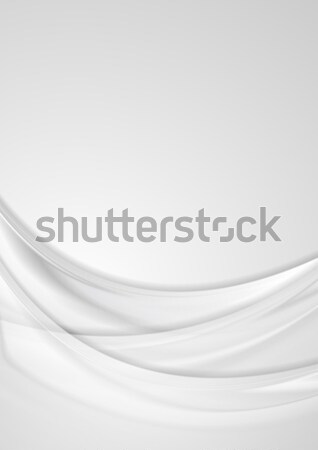 Stock photo: Abstract smooth grey pearl waves background