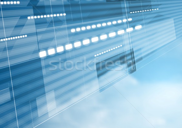 Abstract tech motion design with cloudscape Stock photo © saicle