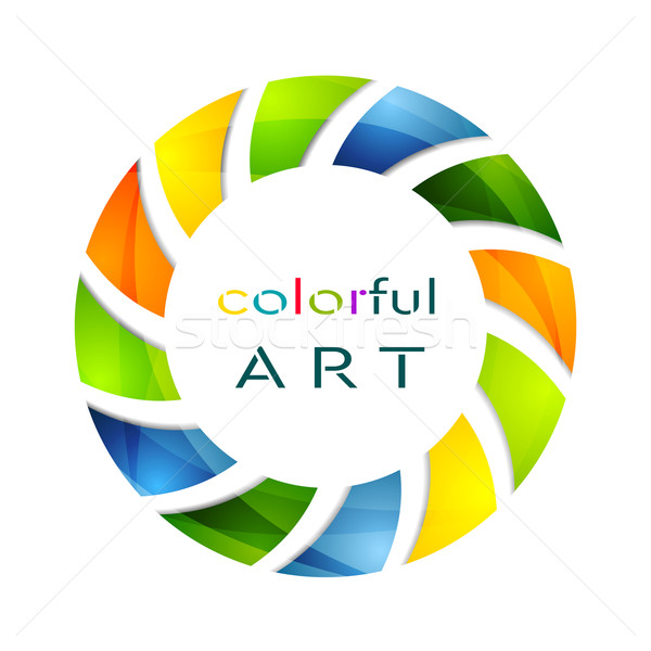 Resumen colorido círculo logo vector diseno Foto stock © saicle