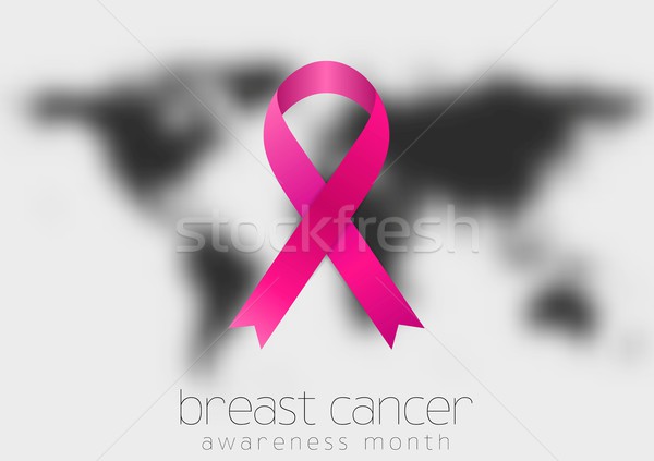 乳腺癌 意識 粉紅絲帶 黑色 模糊 地圖 商業照片 © saicle