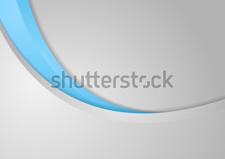 Stock photo: Abstract corporate blue grey wavy background