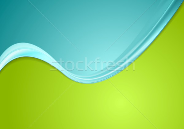 Green and cyan contrast gradient color wavy design Stock photo © saicle