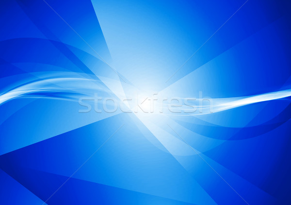 Stockfoto: Abstract · diep · Blauw · tech · golvend · vector