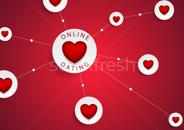 Online dating communicatie harten Rood vector Stockfoto © saicle