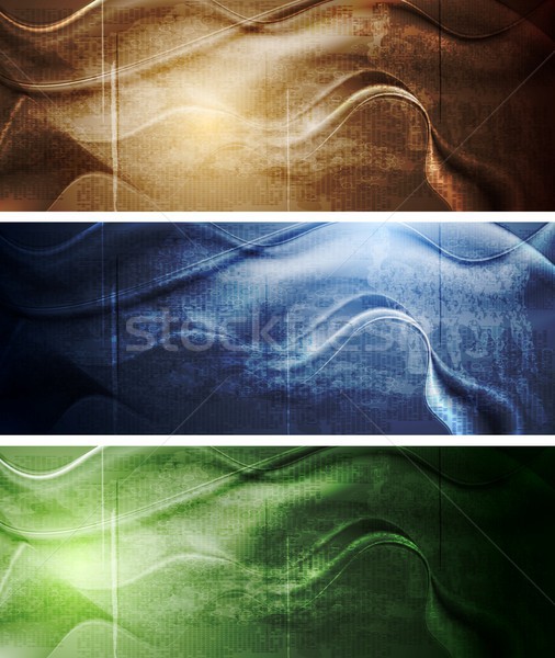 Foto stock: Elegante · grunge · ondas · banners · moderno · ondulado