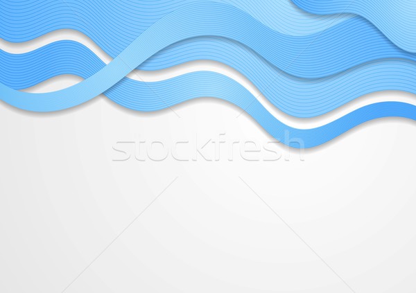 [[stock_photo]]: Lumineuses · résumé · vecteur · vagues · design · bleu