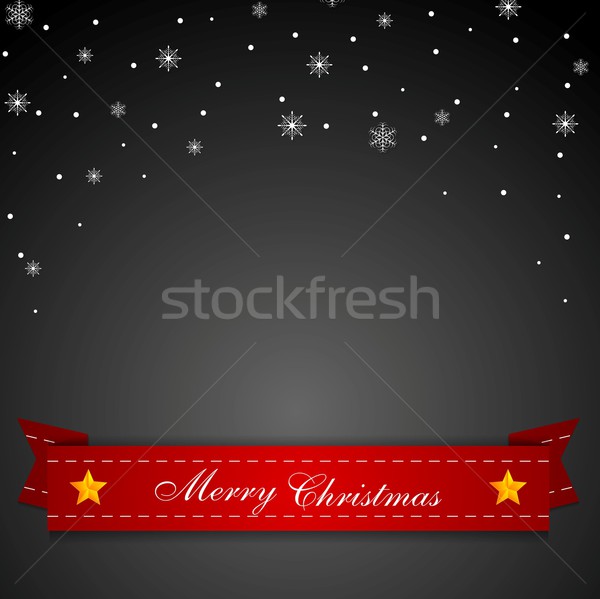 Dark Christmas background with red ribbon Stock photo © saicle